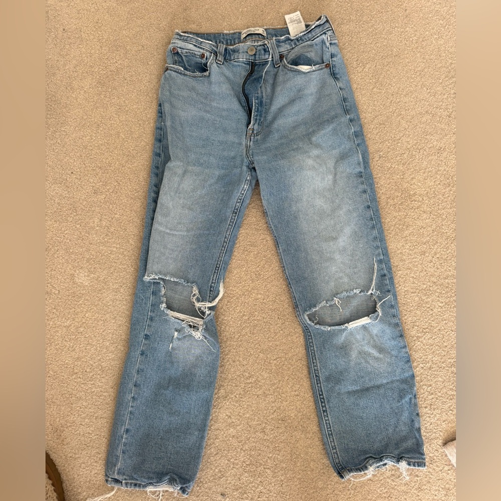 Abercrombie & Fitch Ankle Straight Ultra High Rise Jeans